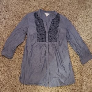 Denim Tunic with Embroidery